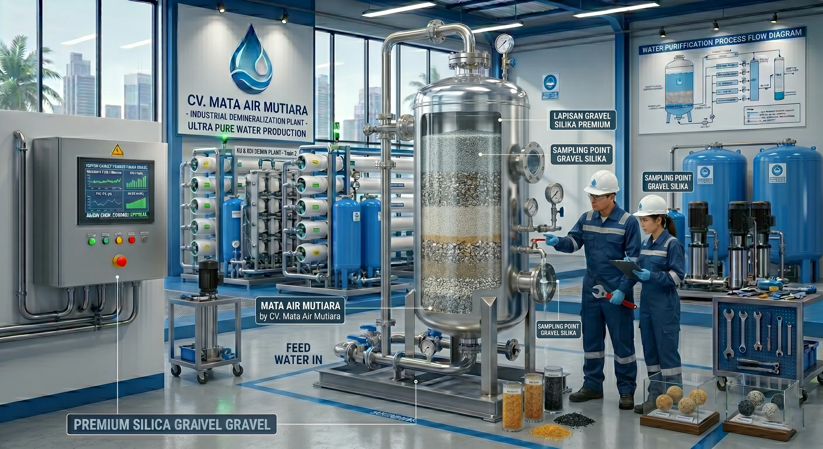Silica Gravel | Gravel Silika untuk Underdrain Filter Water Treatment | CV. Mata Air Mutiara